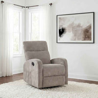 Hamilton Chenille Manual Recliner Sand - Home & Sleep Outlet