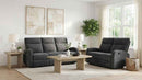 Hamilton 2-piece Chenille Manual Reclining Sofa Set Charcoal Grey - Home & Sleep Outlet