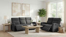Hamilton 2-piece Chenille Manual Reclining Sofa Set Charcoal Grey - Home & Sleep Outlet