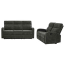 Hamilton 2-piece Chenille Manual Reclining Sofa Set Charcoal Grey - Home & Sleep Outlet