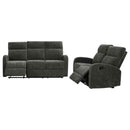 Hamilton 2-piece Chenille Manual Reclining Sofa Set Charcoal Grey - Home & Sleep Outlet