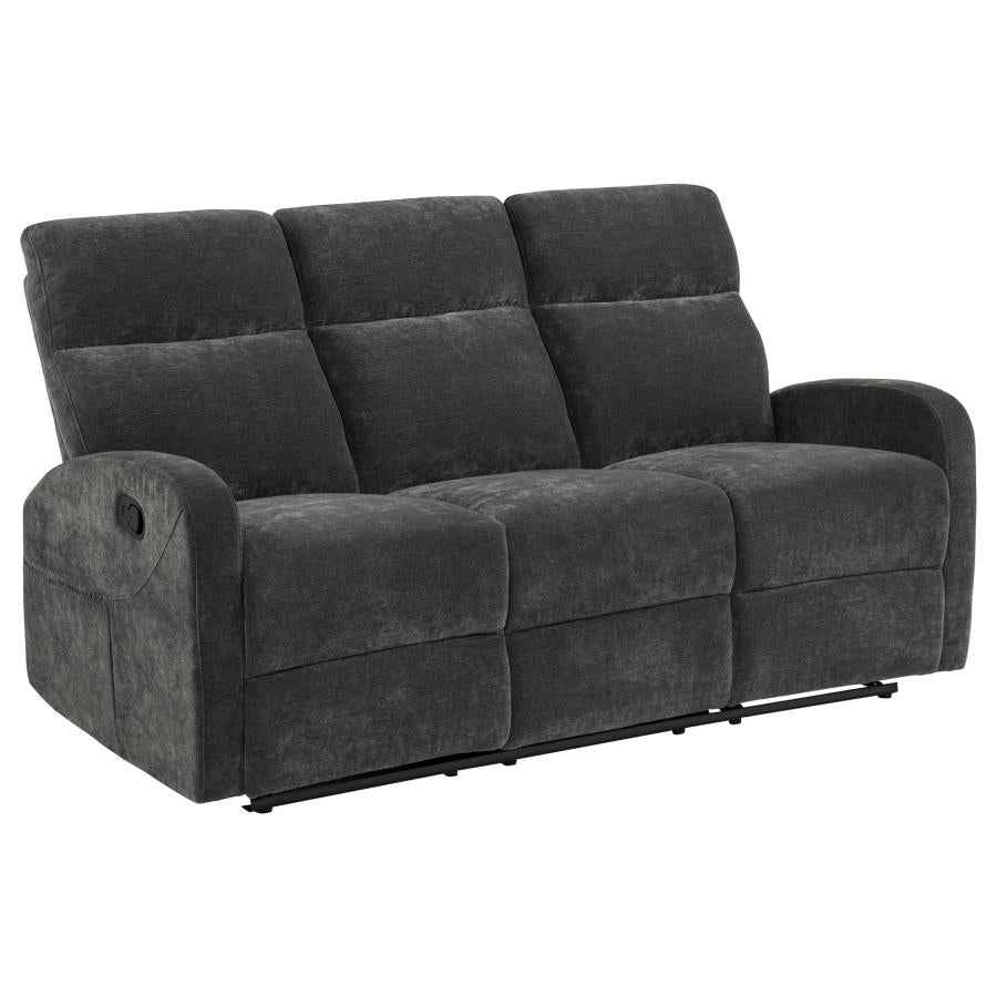 Hamilton 2-piece Chenille Manual Reclining Sofa Set Charcoal Grey - Home & Sleep Outlet