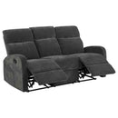 Hamilton 2-piece Chenille Manual Reclining Sofa Set Charcoal Grey - Home & Sleep Outlet