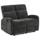 Hamilton 2-piece Chenille Manual Reclining Sofa Set Charcoal Grey - Home & Sleep Outlet