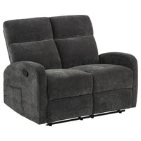 Hamilton 2-piece Chenille Manual Reclining Sofa Set Charcoal Grey - Home & Sleep Outlet