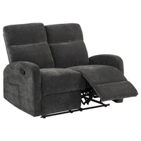 Hamilton 2-piece Chenille Manual Reclining Sofa Set Charcoal Grey - Home & Sleep Outlet