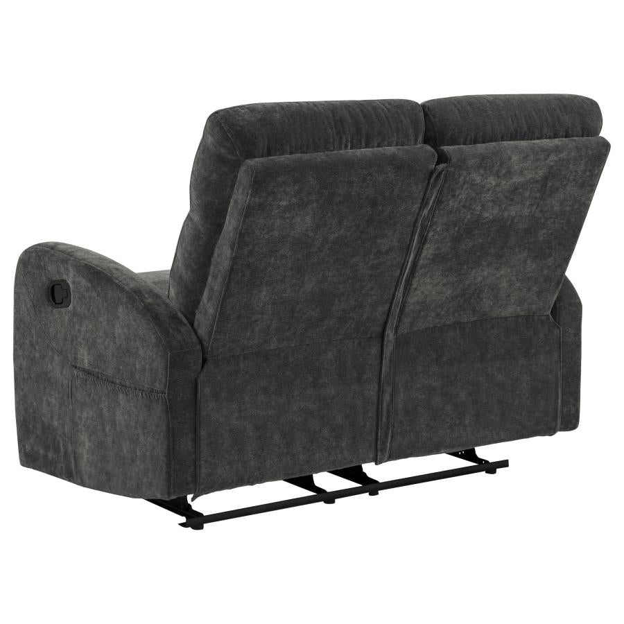Hamilton 2-piece Chenille Manual Reclining Sofa Set Charcoal Grey - Home & Sleep Outlet
