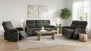 Hamilton 3-piece Chenille Manual Reclining Sofa Set Charcoal Grey - Home & Sleep Outlet