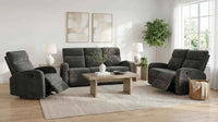 Hamilton 3-piece Chenille Manual Reclining Sofa Set Charcoal Grey - Home & Sleep Outlet