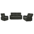 Hamilton 3-piece Chenille Manual Reclining Sofa Set Charcoal Grey - Home & Sleep Outlet