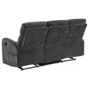 Hamilton 3-piece Chenille Manual Reclining Sofa Set Charcoal Grey - Home & Sleep Outlet