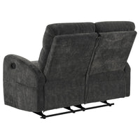 Hamilton 3-piece Chenille Manual Reclining Sofa Set Charcoal Grey - Home & Sleep Outlet