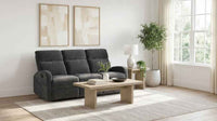 Hamilton Chenille Manual Reclining Sofa Charcoal Grey - Home & Sleep Outlet
