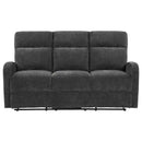Hamilton Chenille Manual Reclining Sofa Charcoal Grey - Home & Sleep Outlet