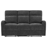 Hamilton Chenille Manual Reclining Sofa Charcoal Grey - Home & Sleep Outlet