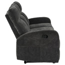 Hamilton Chenille Manual Reclining Sofa Charcoal Grey - Home & Sleep Outlet