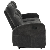 Hamilton Chenille Manual Reclining Sofa Charcoal Grey - Home & Sleep Outlet