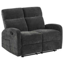 Hamilton Chenille Manual Reclining Loveseat Charcoal Grey