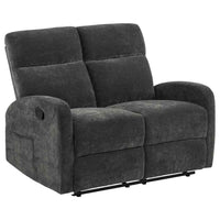 Hamilton Chenille Manual Reclining Loveseat Charcoal Grey