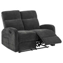 Hamilton Chenille Manual Reclining Loveseat Charcoal Grey