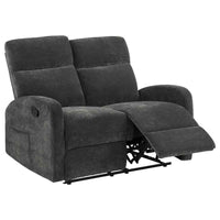 Hamilton Chenille Manual Reclining Loveseat Charcoal Grey