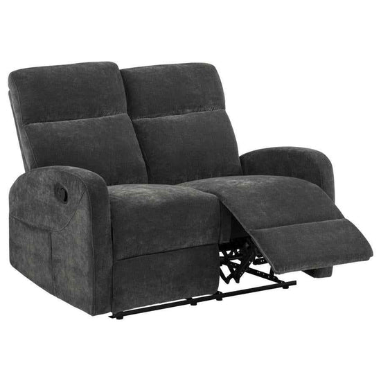 Hamilton Chenille Manual Reclining Loveseat Charcoal Grey