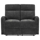 Hamilton Chenille Manual Reclining Loveseat Charcoal Grey