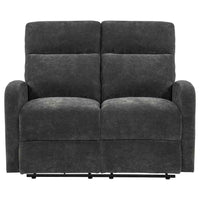 Hamilton Chenille Manual Reclining Loveseat Charcoal Grey