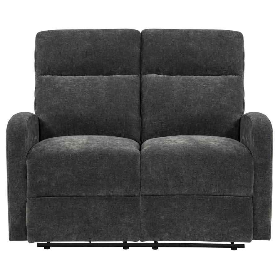 Hamilton Chenille Manual Reclining Loveseat Charcoal Grey