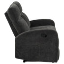 Hamilton Chenille Manual Reclining Loveseat Charcoal Grey