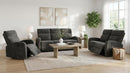Hamilton Chenille Manual Reclining Loveseat Charcoal Grey