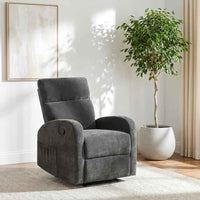 Hamilton Chenille Manual Recliner Charcoal Grey
