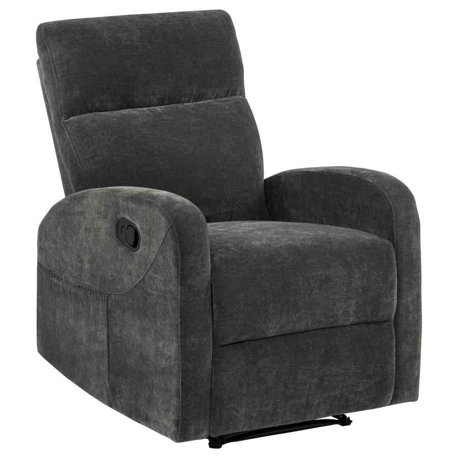 Hamilton Chenille Manual Recliner Charcoal Grey
