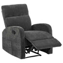 Hamilton Chenille Manual Recliner Charcoal Grey