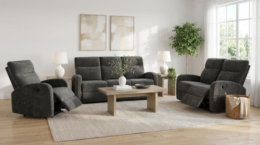 Hamilton Chenille Manual Recliner Charcoal Grey