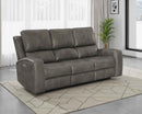 Brickston Triple Power Reclining Sofa Charcoal