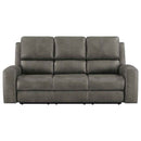 Brickston Triple Power Reclining Sofa Charcoal
