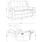 Brickston Triple Power Reclining Sofa Charcoal