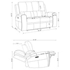 Brickston Triple Power Reclining Loveseat Charcoal