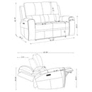 Brickston Triple Power Reclining Loveseat Charcoal