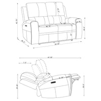 Brickston Triple Power Reclining Loveseat Charcoal