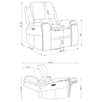 Brickston Triple Power Swivel Glider Recliner Charcoal