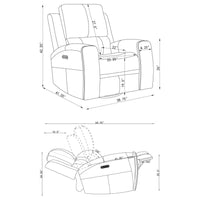 Brickston Triple Power Swivel Glider Recliner Charcoal