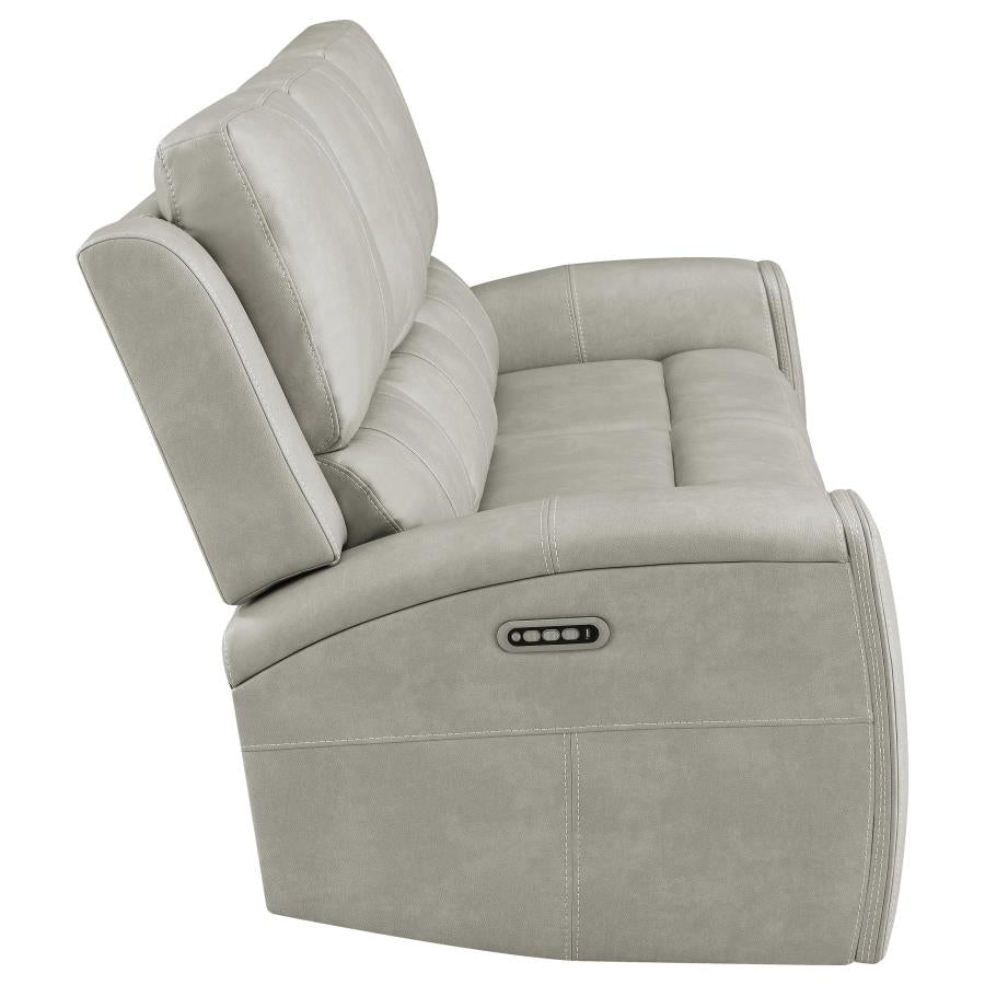 Brickston Triple Power Reclining Sofa Grey