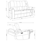 Brickston Triple Power Reclining Sofa Grey