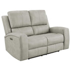 Brickston Triple Power Reclining Loveseat Grey