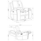 Brickston Triple Power Swivel Glider Recliner Grey