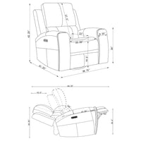 Brickston Triple Power Swivel Glider Recliner Grey