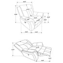 Lawrence 3-piece Upholstered Reclining Sofa Set Charcoal