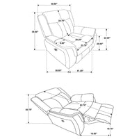 Lawrence 3-piece Upholstered Reclining Sofa Set Charcoal